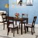 5 Piece Dining Table Set, Industrial Wooden Kitchen Table and 4 Chairs for Dining Room