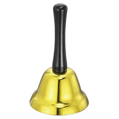 Loud Hand Bell, 75mm(2.95") Dia. Dinner Bell for Classroom, Service, Gold Tone - Gold Tone