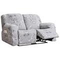 NOPEXTO Printed Recliner Sofa Cover Reclining Couch Covers, for 1/2/3 Seater Couch Furniture Covers, for Recliner with Side Pocket (2-Seater,Ash Abby)