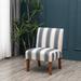 Slipper Chair - Three Posts™ Daleyza 23.25" Wide Polyester Slipper Chair Polyester in Blue | 34 H x 23.25 W x 25.25 D in | Wayfair