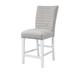 Red Barrel Studio® Counter Height Chair Set Of 2, Gray Velvet, Faux Crystal Diamonds & High Gloss Finish Upholstered/Velvet in White | Wayfair
