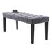 House of Hampton® Dennell 45" Wide Tufted Bench Upholstered/Velvet, Rubber in Gray/Black/Brown | 18.9 H x 45.28 W x 16.93 D in | Wayfair