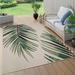 Green 39 x 24 x 0.24 in Area Rug - Beachcrest Home™ Vern Floral Palm Leaf Rug Tropical Design For Indoor & Outdoor Flatweave In, | Wayfair