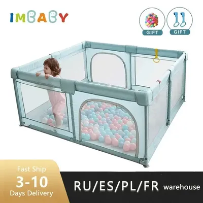 IMBABY-Parc pour enfants avec anneaux nervurés clôture gratuite barrière de sécurité IkPit