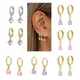 Boucles d'oreilles pendantes en or et argent avec zircon cubique pour femme boucle d'oreille