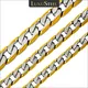 Luxsteel – collier en chaîne cubaine pour hommes et femmes plaqué or couleur argent mixte motif