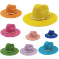 Fedora-Chapeau de paille pour femmes pour l'été pour les vacances en bord de mer couvre-chef de