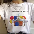 T-shirt imprimé dessin animé Friends pour femme haut Harajuku Lady Ullzang graphique des années