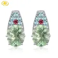 Hutang – boucles d'oreilles en Fluorite verte 925 bijoux élégants argent Sterling 925 Tourmaline