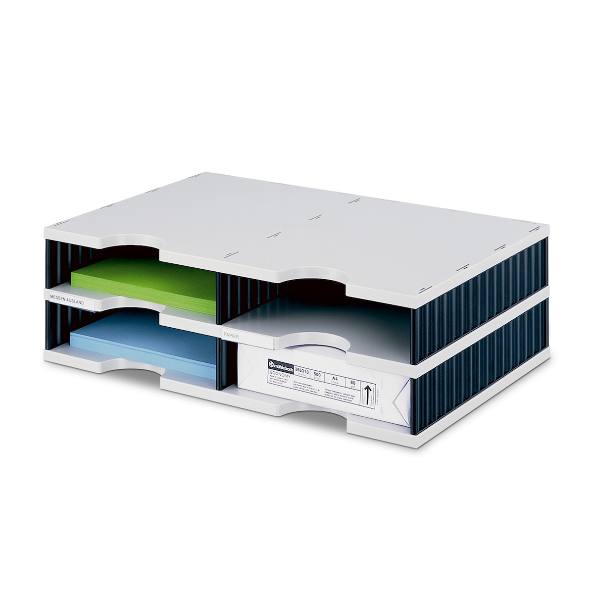 styro Grundeinheit styrodoc duo 268-0202.98 4Fächer gr/sw Image