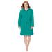 Plus Size Women's Fleece Robe by Only Necessities in Light Jade (Size M)