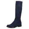 Schlupfstiefel CAPRICE, Damen, Gr. 39, XS-Schaft, blau (dunkelblau), Textil, unifarben, klassisch, Schuhe, Blockabsatz, Langschaftstiefel in klassischer Linie, XS Schaft