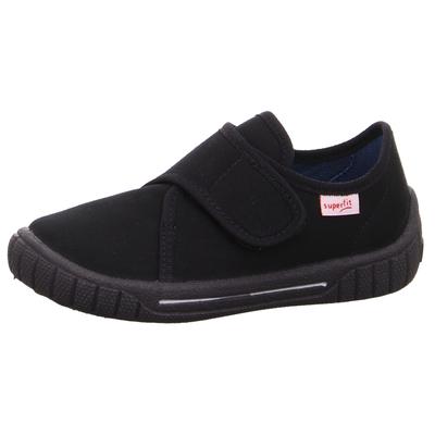 Hausschuh SUPERFIT "BILL WMS: Mittel", Kinder, Gr. 32, schwarz, Baumwolle, casual, Schuhe, Kindergartenschuh mit Klettverschluss, Größenschablone zum Download