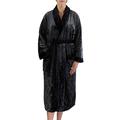 Gözze - Unisex Bathrobe / Dressing Gown with Shawl Collar, Silk Feel, 100% Microfibre, 330 g/m², Size S - Anthracite