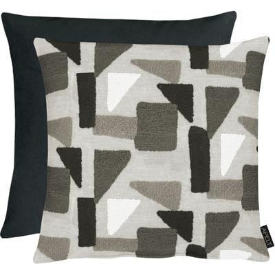 Dekokissen APELT "Tablo" Gr. 1, grau (grau, schwarz, gemustert), B:45cm H:5cm L:45cm, Baumwolle, Polyester, Dekokissen_Sitzkissen_Kissenhüllen, Wendekissenhülle mit Füllung, 1 Stück Image