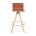 sohoConcept Corona Pyramid Full UPH Counter & Bar Stool Wood/Upholstered in Gray/Brown | 37 H x 15 W x 19 D in | Wayfair COR-PYR-COU-NAT-002