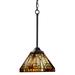 Vinplus Tiffany Pendant Lighting For Kitchen Island Fixture 8" Wide Victorian Vintage Rustic Style Amber Stained Glass Hanging Lamp Glass | Wayfair