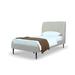 Heather Velvet Twin Bed in Cream with Black Legs - Manhattan Comfort S-BD003-TW-CR