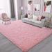 Pink 96 x 60 x 1.57 in Area Rug - Mercer41 Duquin Solid Color Machine Made Polyester Area Rug in Faux Fur | 96 H x 60 W x 1.57 D in | Wayfair