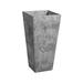Ivy Bronx Artstone Ella Tall Square Planter, Grey -13.5" Stone, Rubber in Gray | 13.5 H x 7.5 W x 7.5 D in | Wayfair