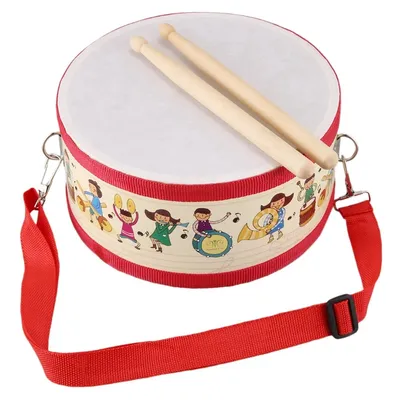 Tambour en bois pour enfants jouets musicaux pour bébés battement de tambour à main