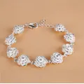 Chaîne de fleurs couleur argent pour femmes et hommes joli bracelet noble bijoux à breloques