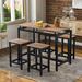 5-Piece Kitchen Counter Height Table Set, Industrial Kitchen Table Set with Dining Table and 4 Stools