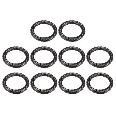 Purse Strap Rings, 20Pcs 35mm O Ring Metal Spring Snap Buckle for DIY Bag, Black