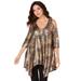 Plus Size Women's Metallic Cold-Shoulder Tunic by Roaman's in Gold Metallic (Size 38/40) Long Shirt