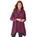 Plus Size Women's Velour Cowl Neck Pocket Tunic by Woman Within in Deep Claret (Size 1X)