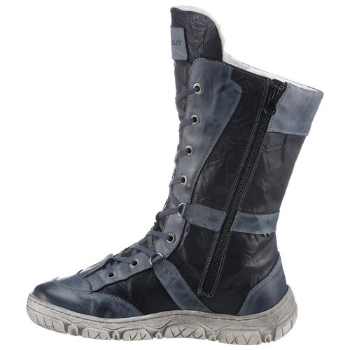 Winterstiefel KRISBUT Gr. 42, Varioschaft, blau (dunkelblau, jeansblau, used) Damen Schuhe mit Kontrastnähten verziert, Varioschaft