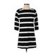 J.Crew Casual Dress: Black Stripes Dresses - Women's Size 2X-Small