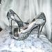 Jessica Simpson Shoes | Jessica Simpson Platform Peep Toe Leather Sky High Heels. Size 9. | Color: Black/Gray | Size: 9