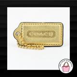 Coach Accessories | 2.5" Large Coach Gold Leather Brass Key Fob Bag Charm Keychain Hangtag Tag | Color: Gold | Size: Os