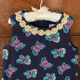 Lilly Pulitzer Dresses | Lily Pulitzer Girls Tank Dress Navy Blue Butterfly Print Size 8 | Color: Blue | Size: 8g