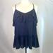 Free People Tops | Free People Navy Blue Studded Layered Tank Top Womens Size Xs | Color: Blue | Size: Xs