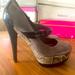 Jessica Simpson Shoes | Jessica Simpson Python Stacked Heels | Color: Black/Gray | Size: 9