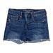 American Eagle Outfitters Shorts | American Eagle Aeo Distressed Womens Shorts 10 Midi Cuffed Distressed Dark Wash | Color: Blue/Tan | Size: 10