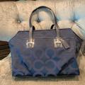 Coach Bags | Classic Coach Purse - Navy Blue With Reflective Purple Sheen. | Color: Blue/Purple | Size: Os