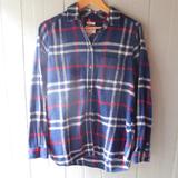 American Eagle Outfitters Tops | American Eagle Boyfriend Flannel | Color: Blue/White | Size: M
