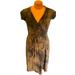 Anthropologie Dresses | Anthropologie One Girl Who Brown Tie Dye Short Sleeve Midi Wrap Dress Boho M | Color: Brown/Tan | Size: M