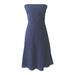 J. Crew Dresses | J.Crew Navy Blue Textured Cotton Strapless Fit And Flare Casual Dress Size 6 | Color: Blue | Size: 6