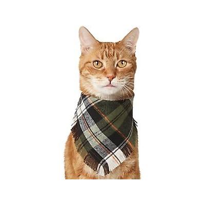 Frisco Plaid Fringe Dog & Cat Bandana, X-Small/Small, Green