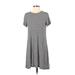 Old Navy Casual Dress - High/Low: Gray Stripes Dresses - Women's Size Small Petite