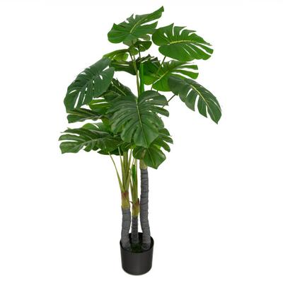 Costway 4 Feet Artificial Tree Artificial Monstera Palm Tree Fake Plant