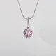 Collier de château en diamant rose pour femme tour de cou à breloque à quartz joli pendentif