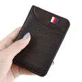 Porte-cartes de visite en cuir ultra-mince pour hommes mini portefeuille petit sac à main de