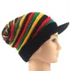 Bonnet arc-en-ciel en laine pour hommes et femmes bonnet jamaïcain casquettes Skullies rayé