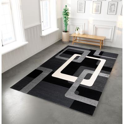 Teppich MY HOME "Maxim" Gr. 6, schwarz, B:200cm H:13mm L:290cm, Kunstfaser, Teppiche, Hoch-Tief-Effekt, Kurzflor, 3D-Design, Kundenliebling Image