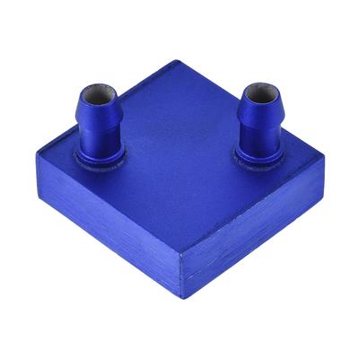 Aluminum Water Cooling Block 40x40mm Heatsink with Nozzle Upward Blue